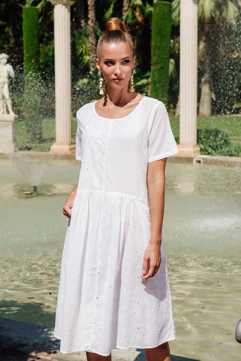 Kleid Weiß 23F-827/1 C FRESH COTTON